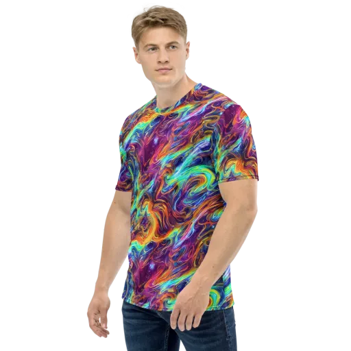 Neon Maelstrom on a Men's Crew Neck T-Shirt