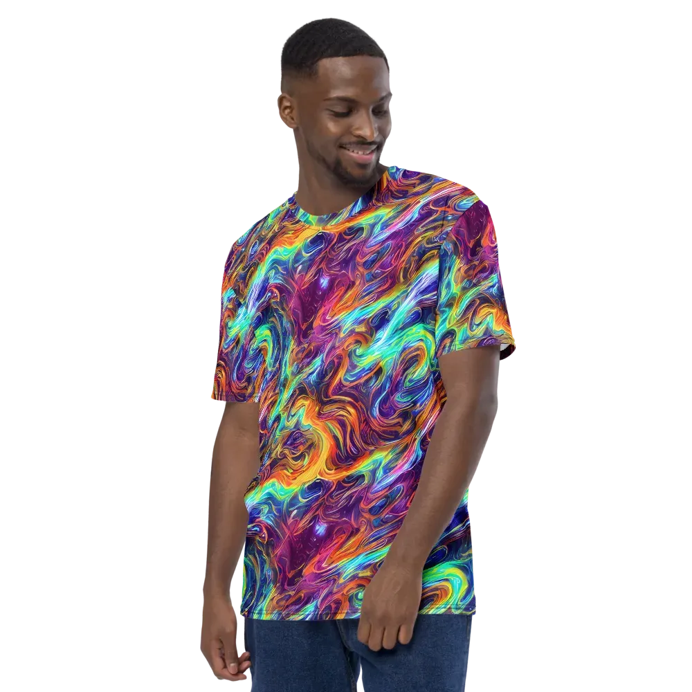 Neon Maelstrom on Men's Crew Neck T-Shirt — Left