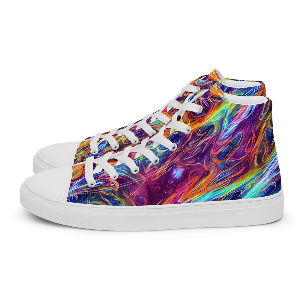 Neon Maelstrom on Men's High Top Canvas Shoes — Left