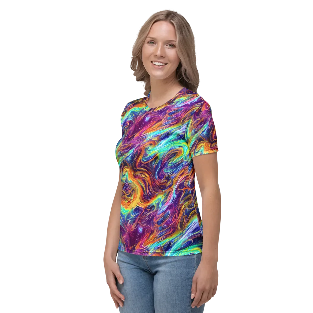 Neon Maelstrom on Women's Crew Neck T-Shirt — Left