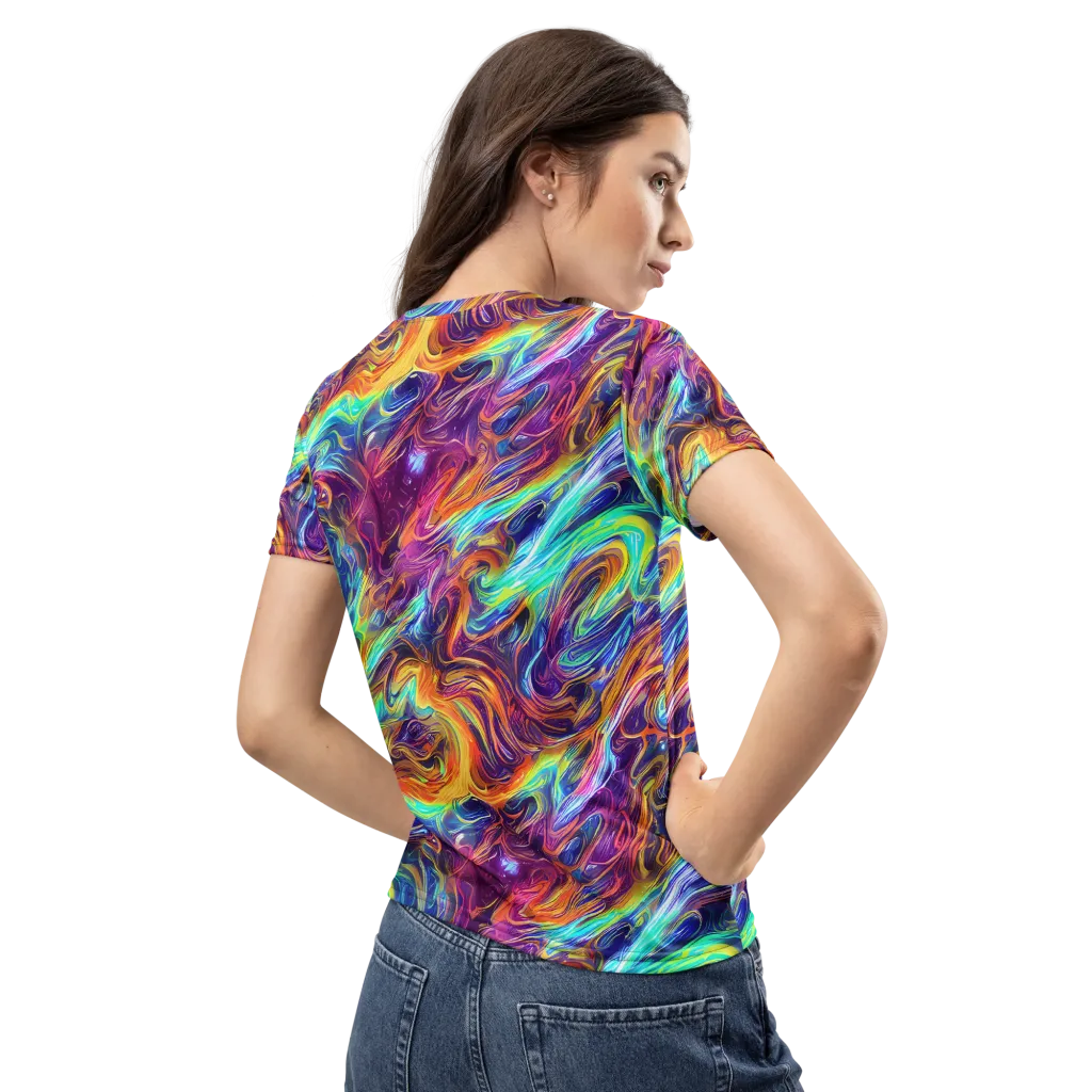 Neon Maelstrom on Women's Crew Neck T-Shirt — Back
