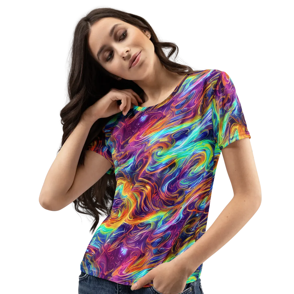 Neon Maelstrom on Women's Crew Neck T-Shirt — Left Front
