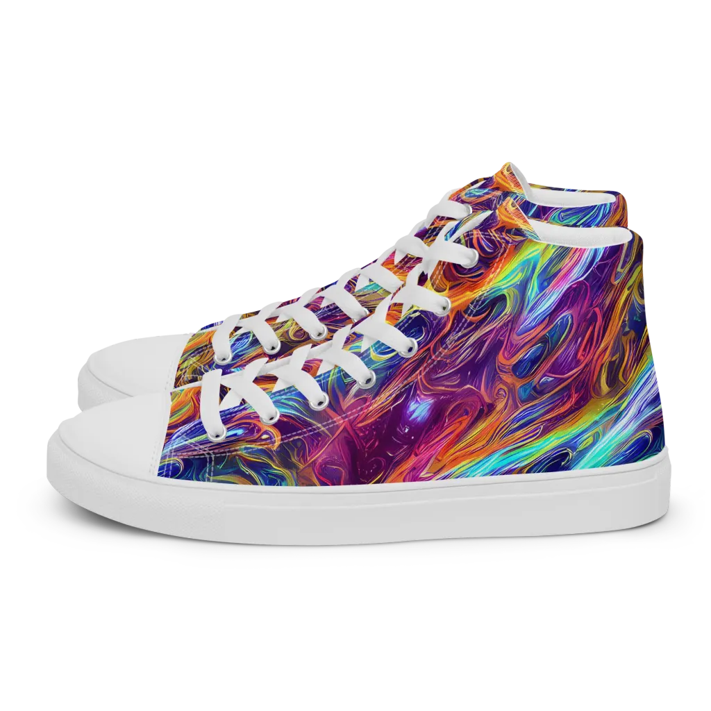 Neon Maelstrom on Women's High Top Canvas Shoes — Left