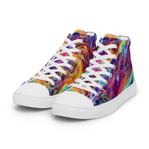 Neon Maelstrom on a Women's High Top Canvas Shoes
