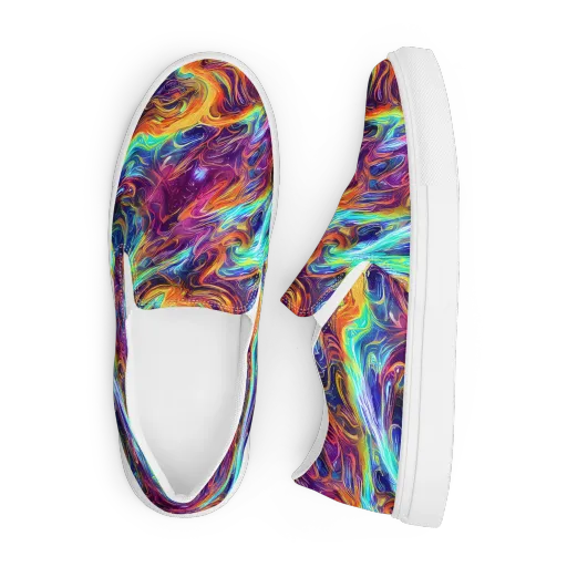 Neon Maelstrom on a Men's Slip-On Canvas Shoes