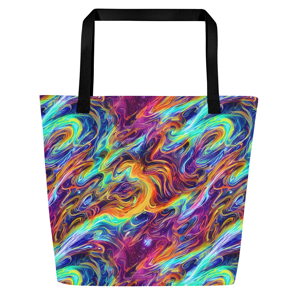 Neon Maelstrom on Large Tote Bag W/ Pocket — Front