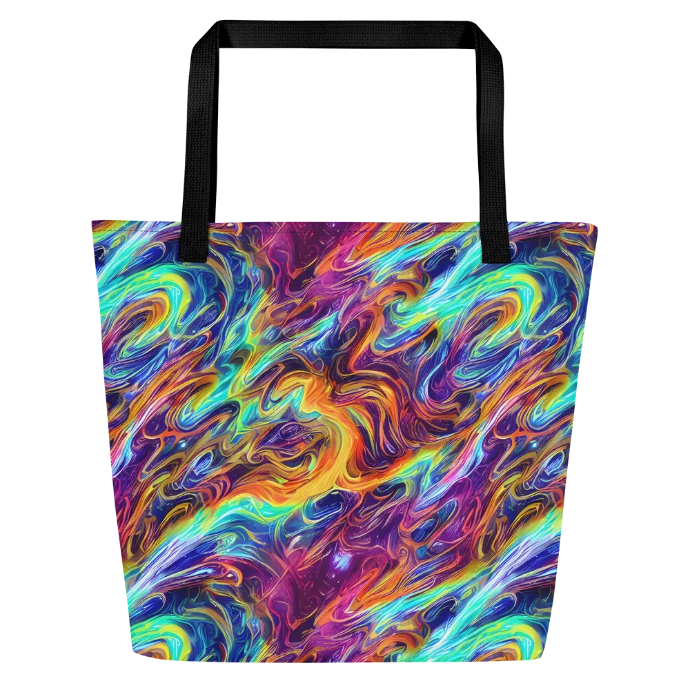 Neon Maelstrom on Large Tote Bag W/ Pocket — Front