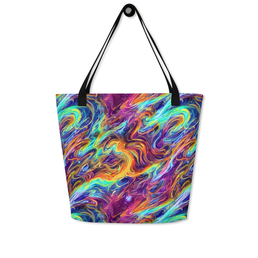 Neon Maelstrom on Large Tote Bag W/ Pocket — Front