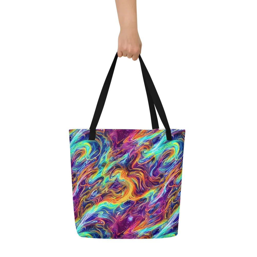 Neon Maelstrom on Large Tote Bag W/ Pocket — Front
