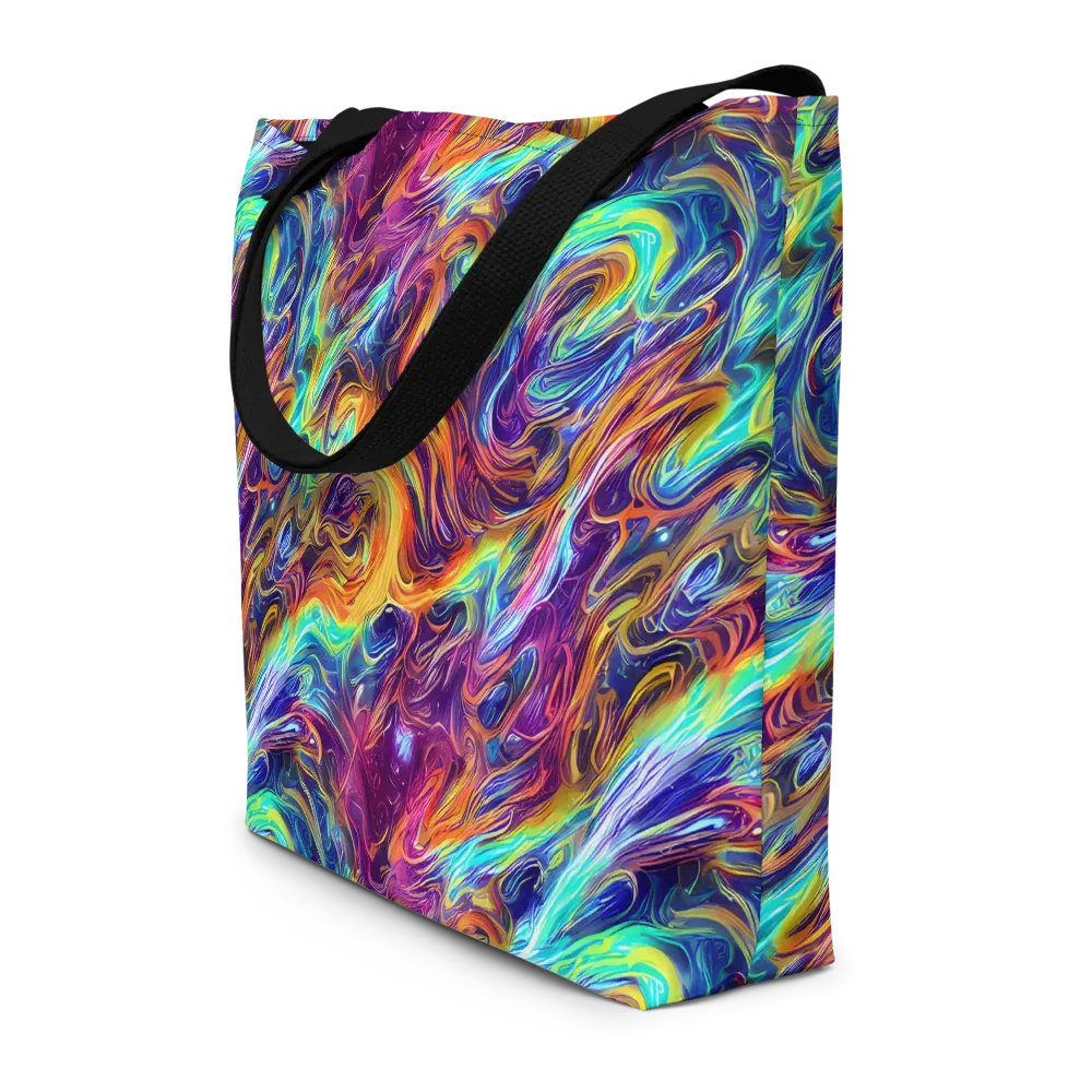 Neon Maelstrom on Large Tote Bag W/ Pocket — Front