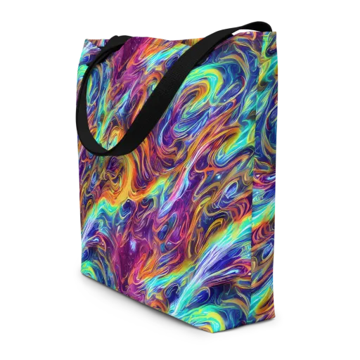 Neon Maelstrom on a Large Tote Bag W/ Pocket