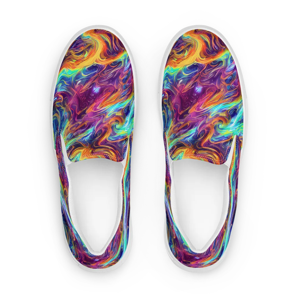 Neon Maelstrom on Women's Slip-On Canvas Shoes — Front