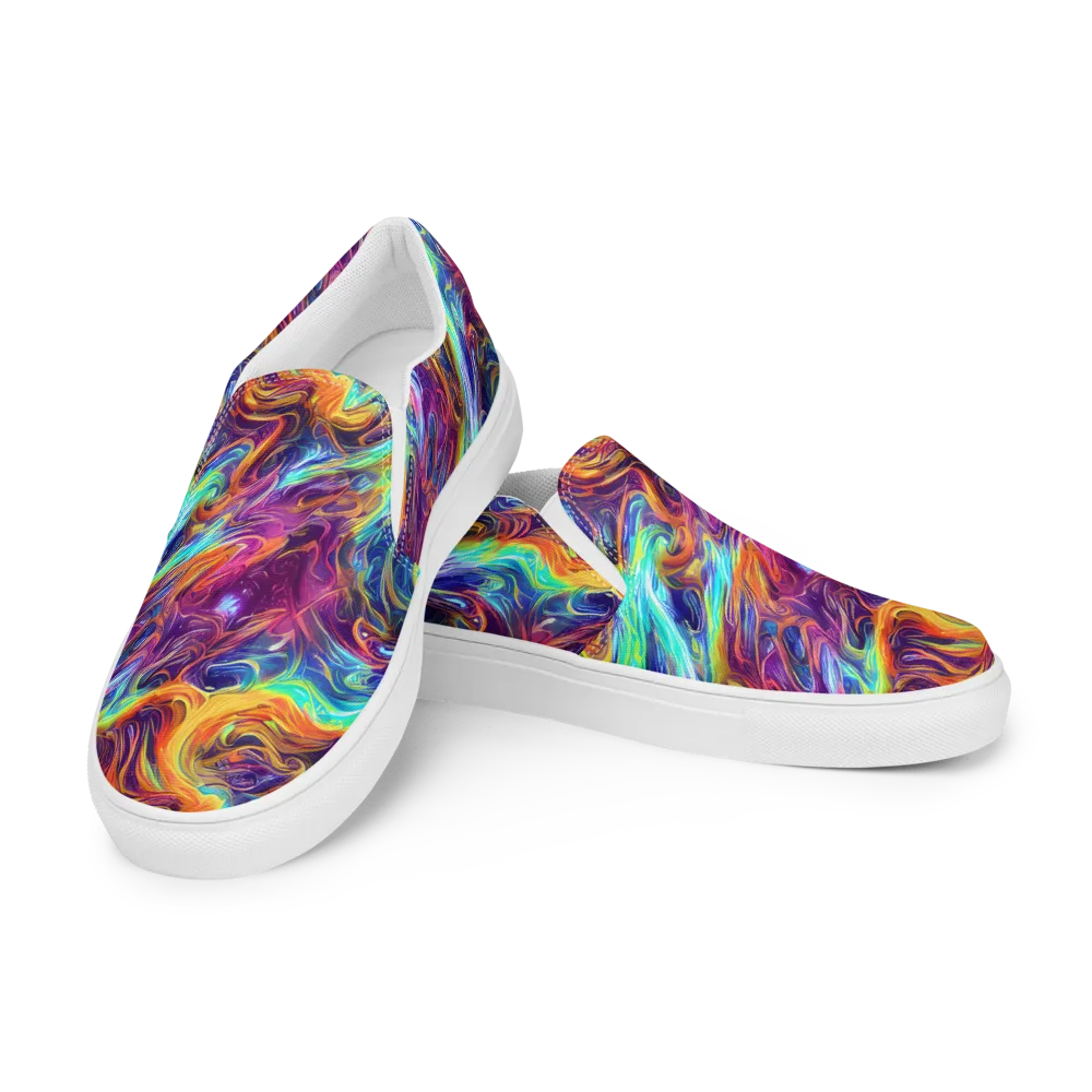 Neon Maelstrom on Women's Slip-On Canvas Shoes — Left Front