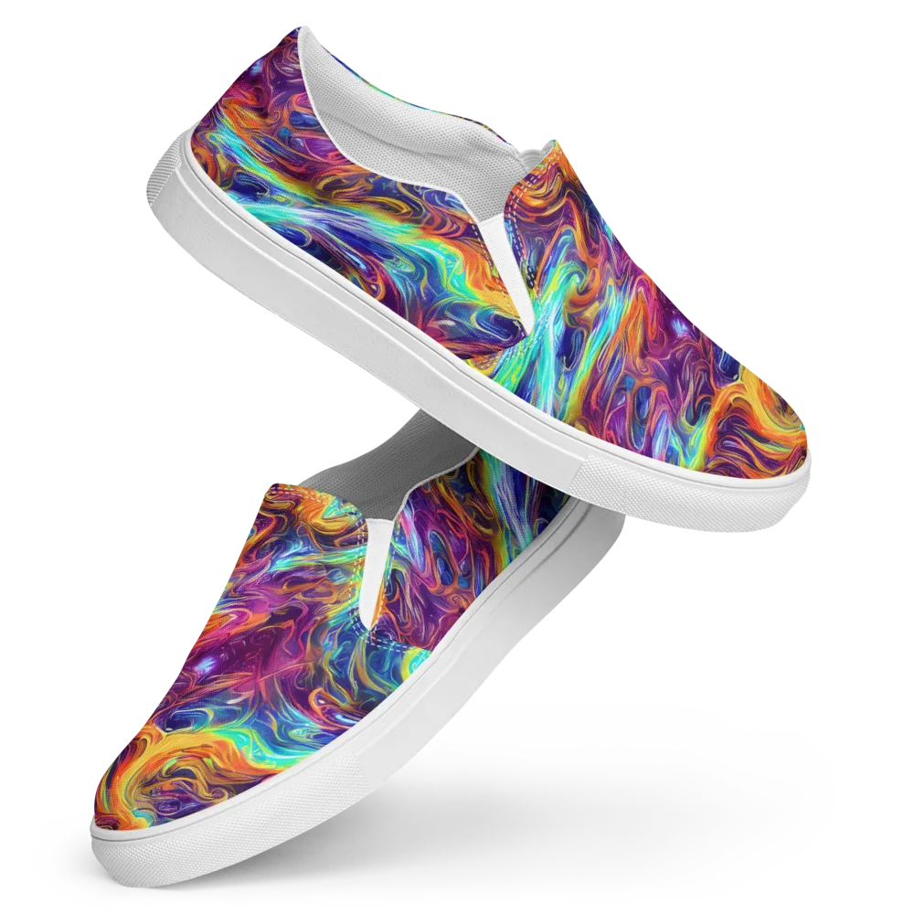 Neon Maelstrom on Women's Slip-On Canvas Shoes — Front