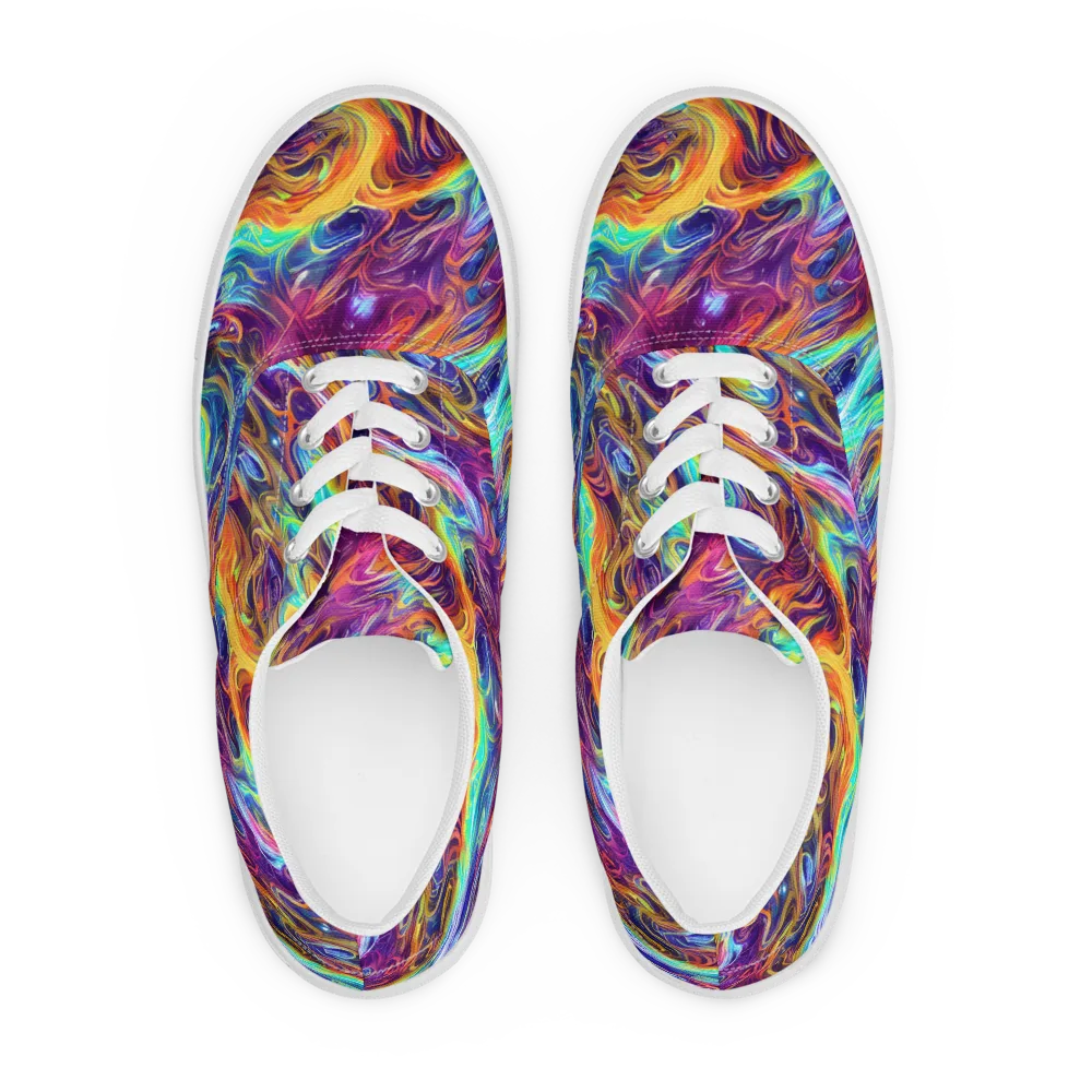 Neon Maelstrom on Men's Lace-Up Canvas Shoes — Front