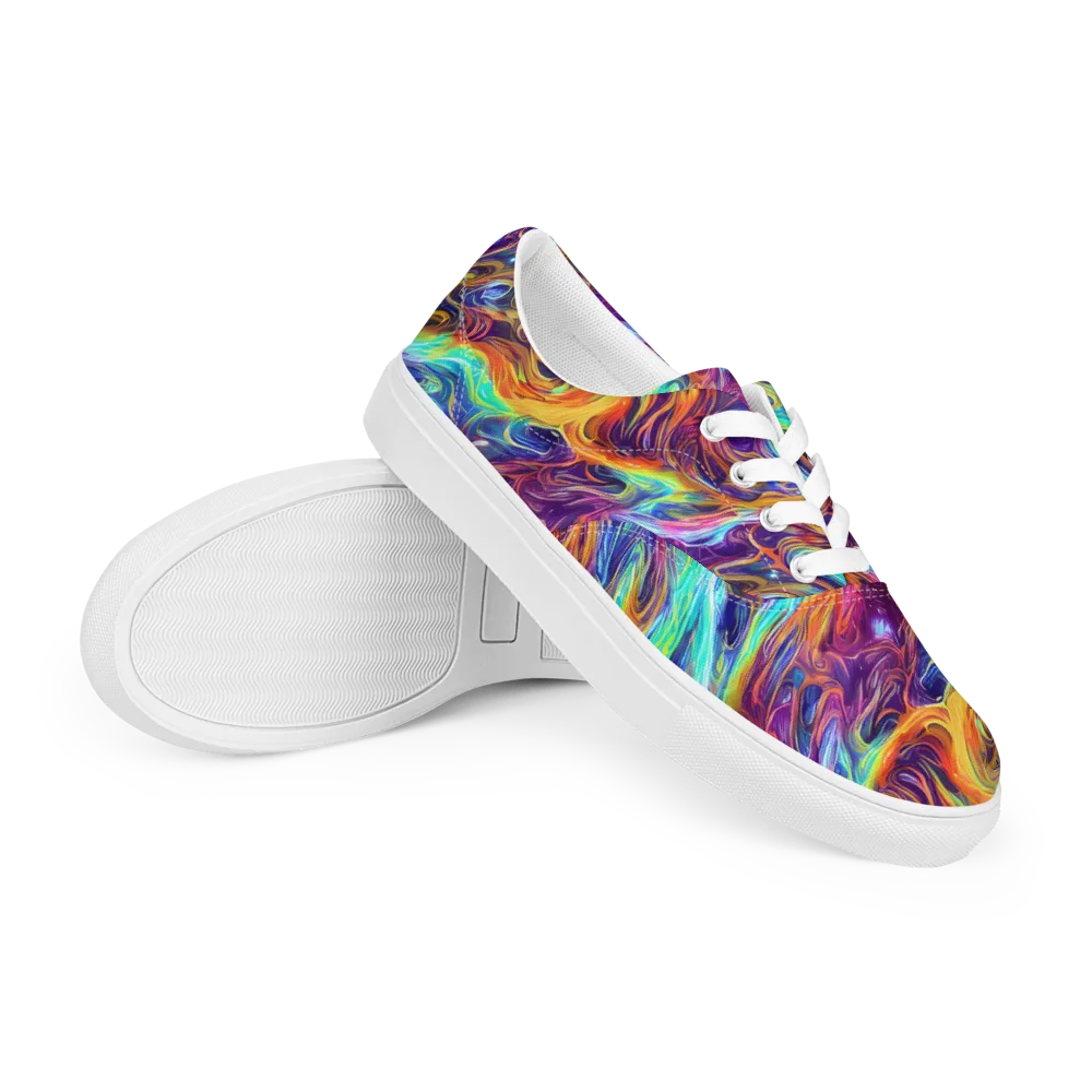 Neon Maelstrom on Men's Lace-Up Canvas Shoes — Right Front