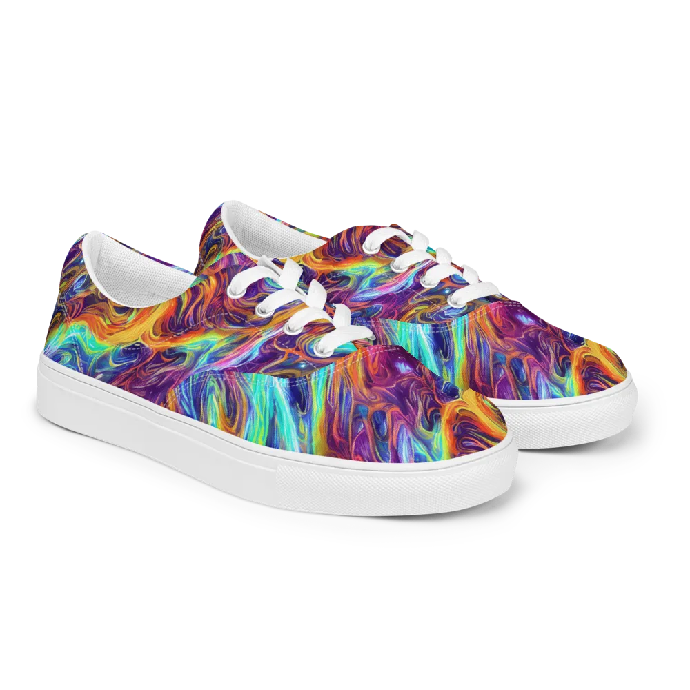 Neon Maelstrom on Men's Lace-Up Canvas Shoes — Right Front