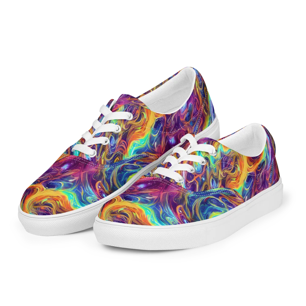 Neon Maelstrom on Men's Lace-Up Canvas Shoes — Left Front