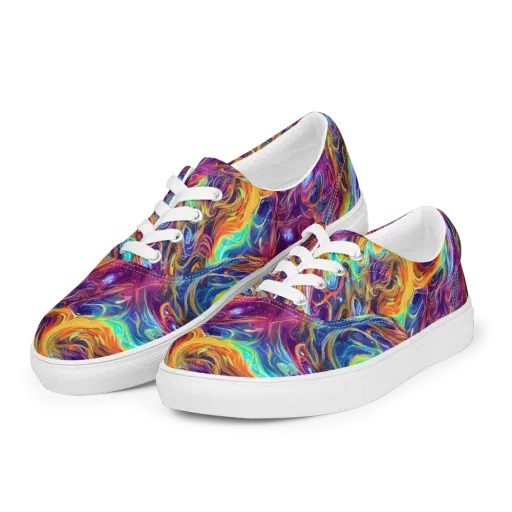 Neon Maelstrom on a Men's Lace-Up Canvas Shoes