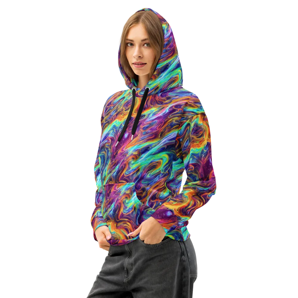 Neon Maelstrom on Cotton Hoodie — Left Front