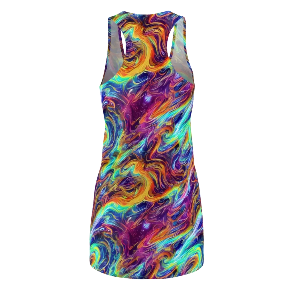 Neon Maelstrom on Racerback Dress — Back