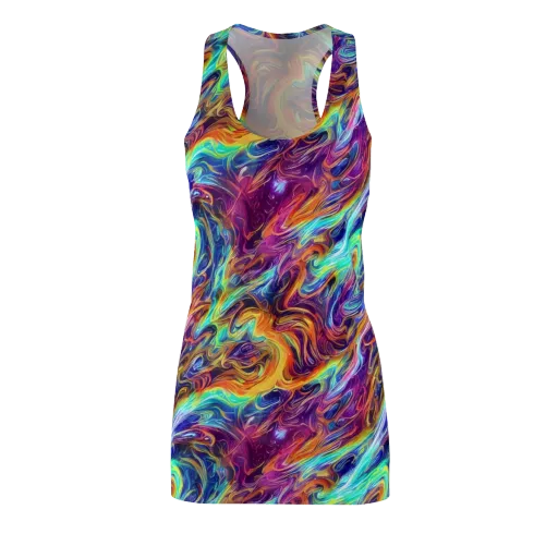 Neon Maelstrom on a Racerback Dress