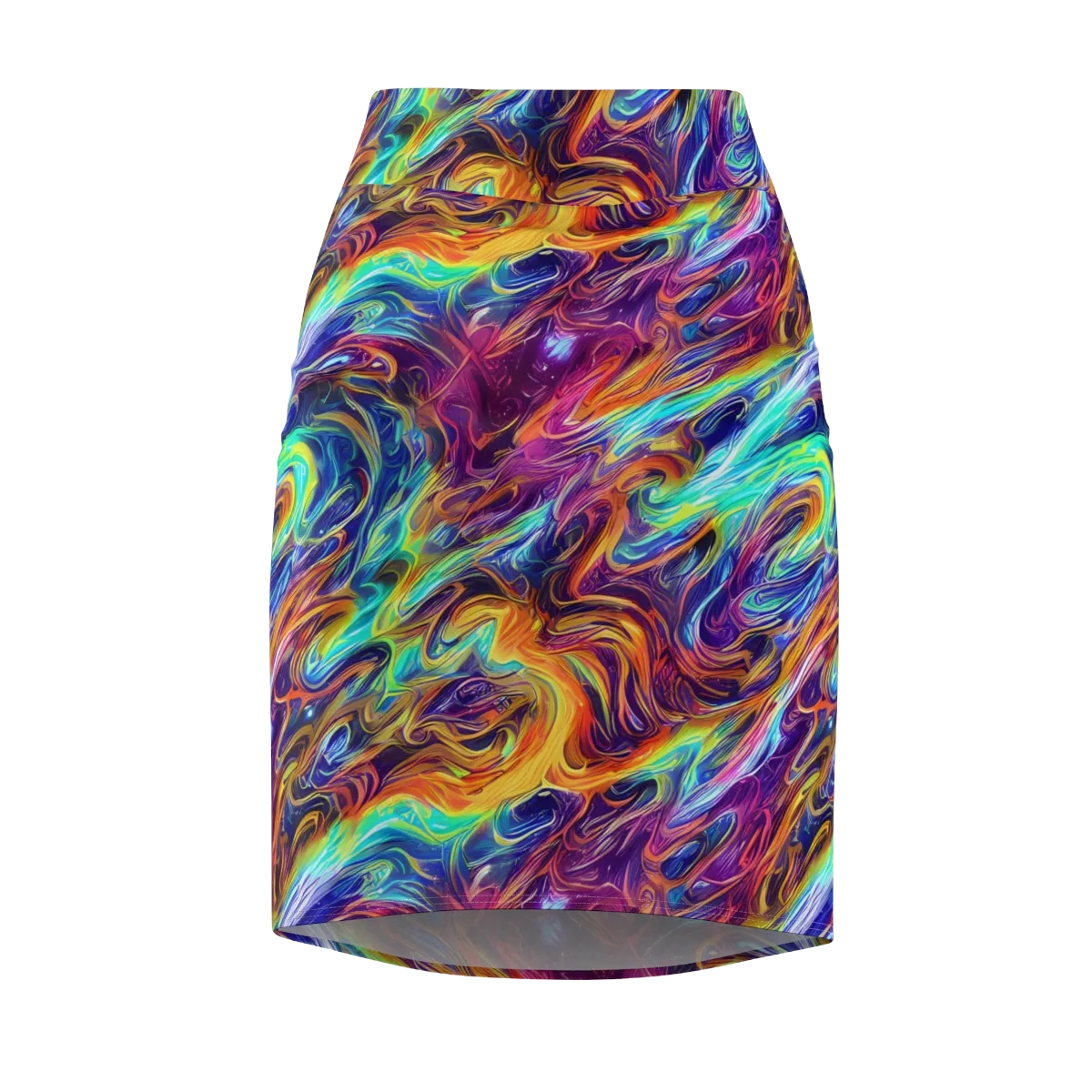Neon Maelstrom on Pencil Skirt — Front