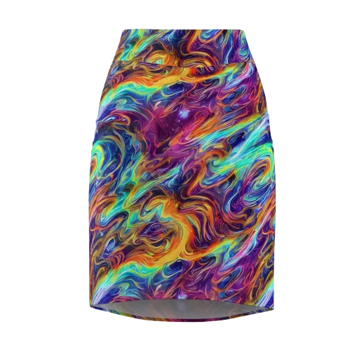 Neon Maelstrom on a Pencil Skirt
