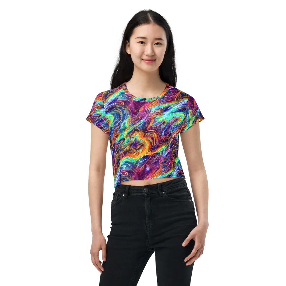 Neon Maelstrom on Crop Tee — Front