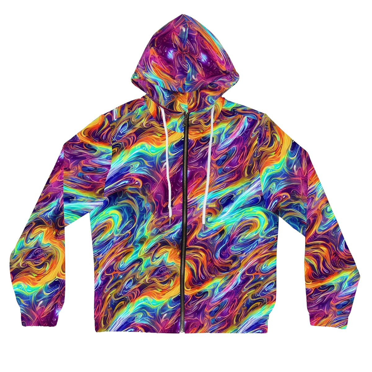 Neon Maelstrom on Women's Full-Zip Hoodie — Front