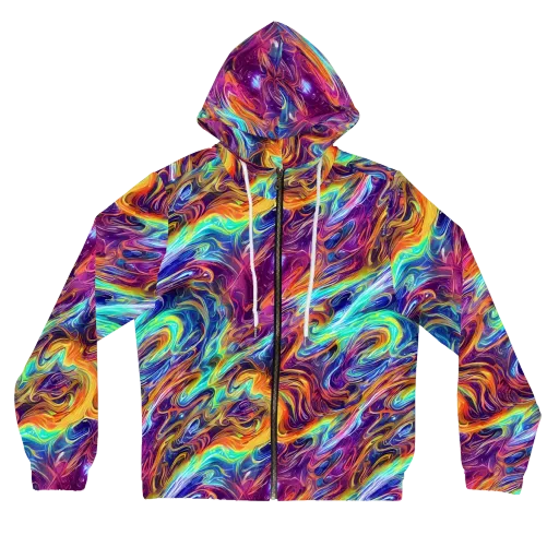 Neon Maelstrom on a Women's Full-Zip Hoodie