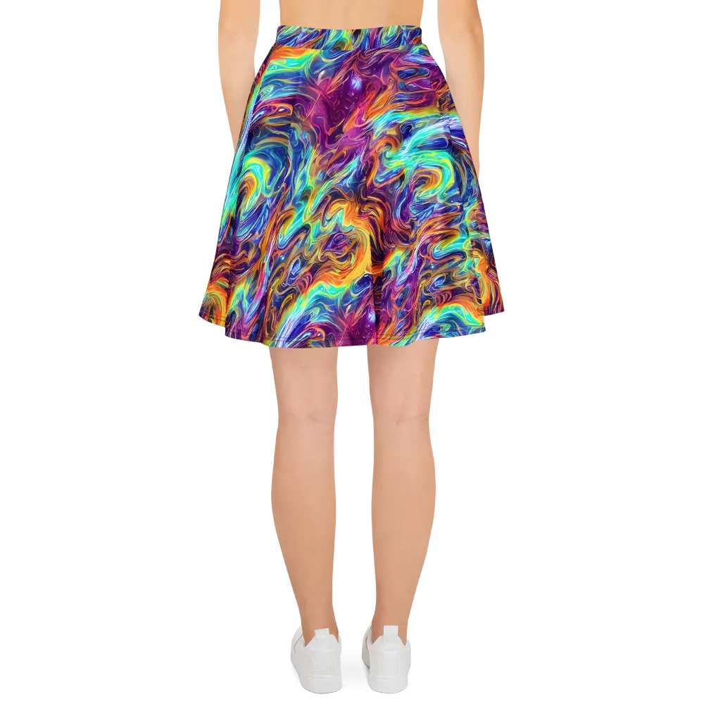 Neon Maelstrom on Skater Skirt — Back