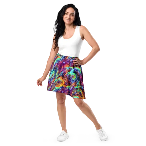 Neon Maelstrom on a Skater Skirt