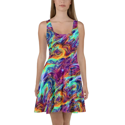 Neon Maelstrom on a Skater Dress