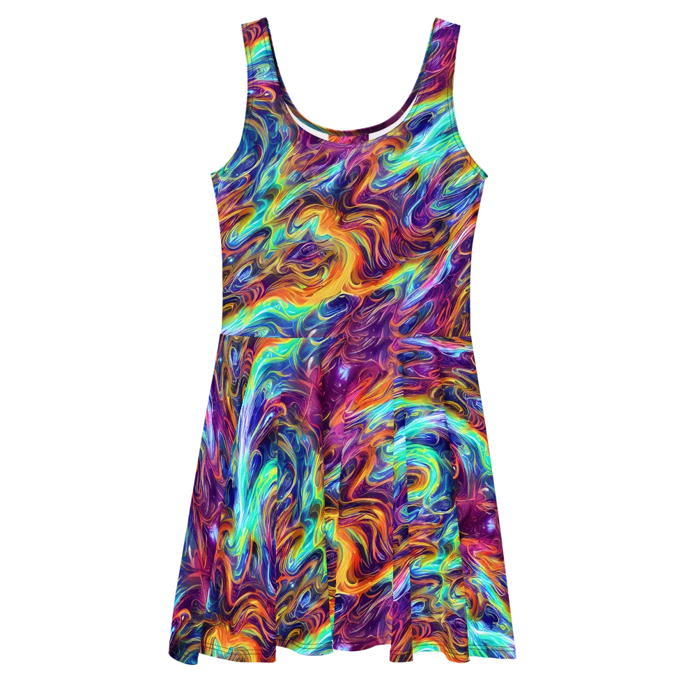 Neon Maelstrom on Skater Dress — Front