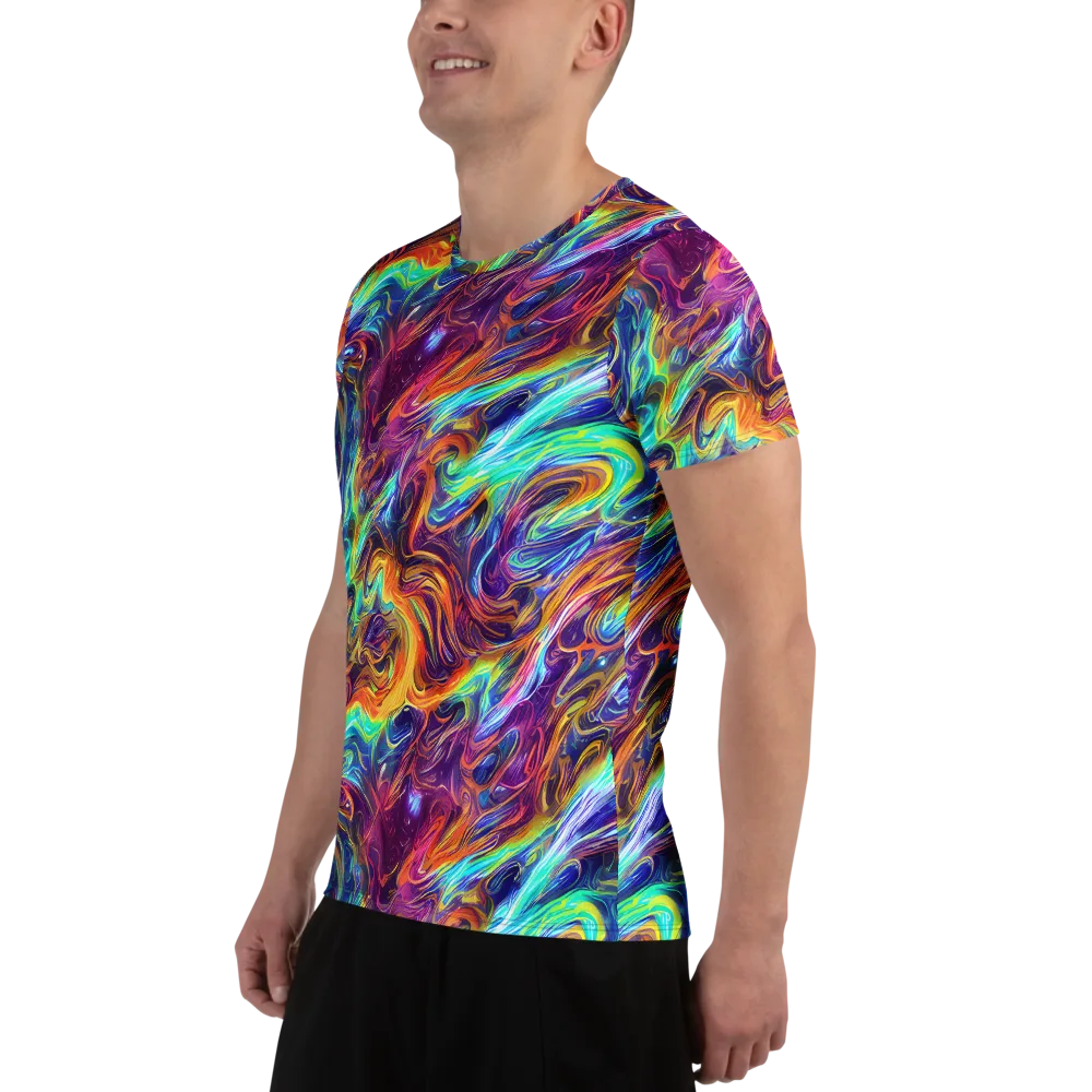 Neon Maelstrom on Men's Athletic T-Shirt — Left