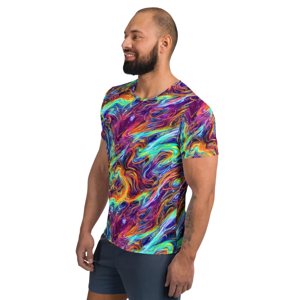 Neon Maelstrom on Men's Athletic T-Shirt — Left