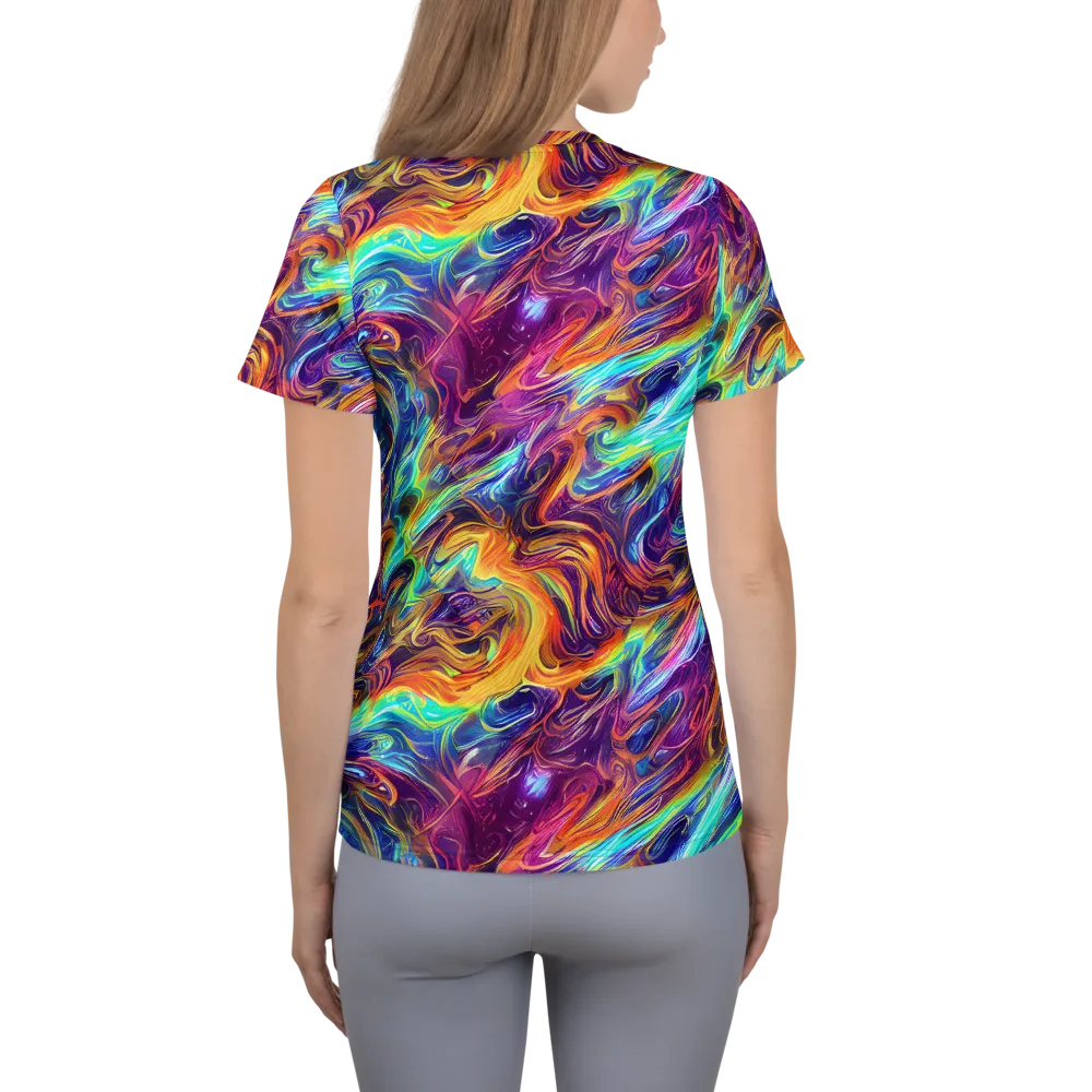 Neon Maelstrom on Women's Athletic T-Shirt — Back