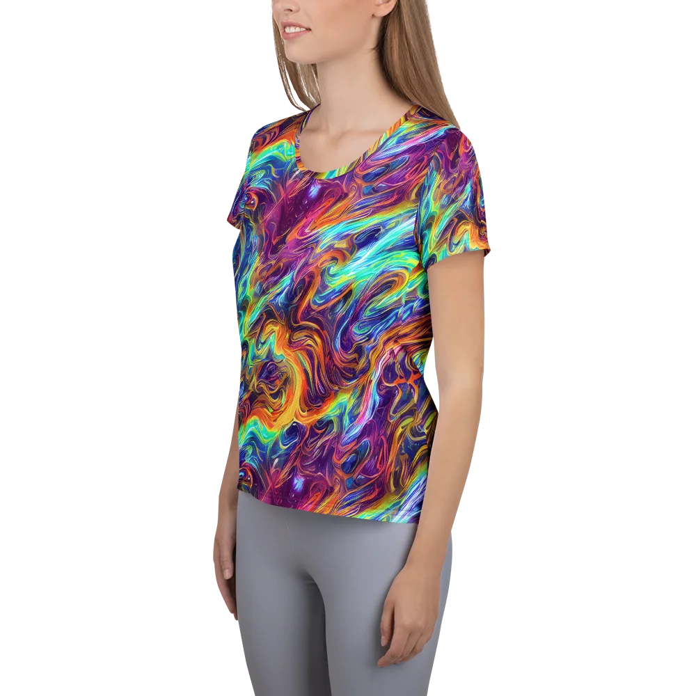 Neon Maelstrom on Women's Athletic T-Shirt — Left