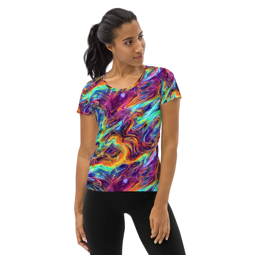 Neon Maelstrom on Women's Athletic T-Shirt — Front