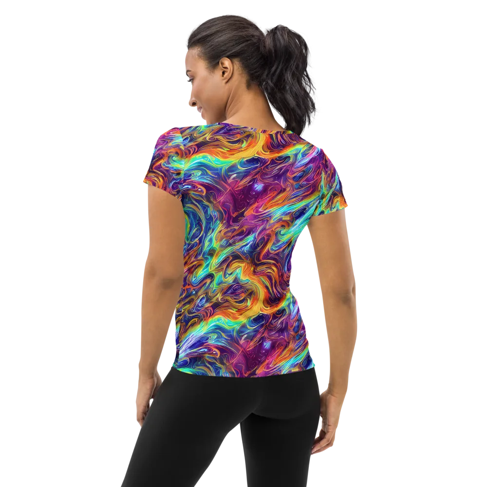 Neon Maelstrom on Women's Athletic T-Shirt — Back