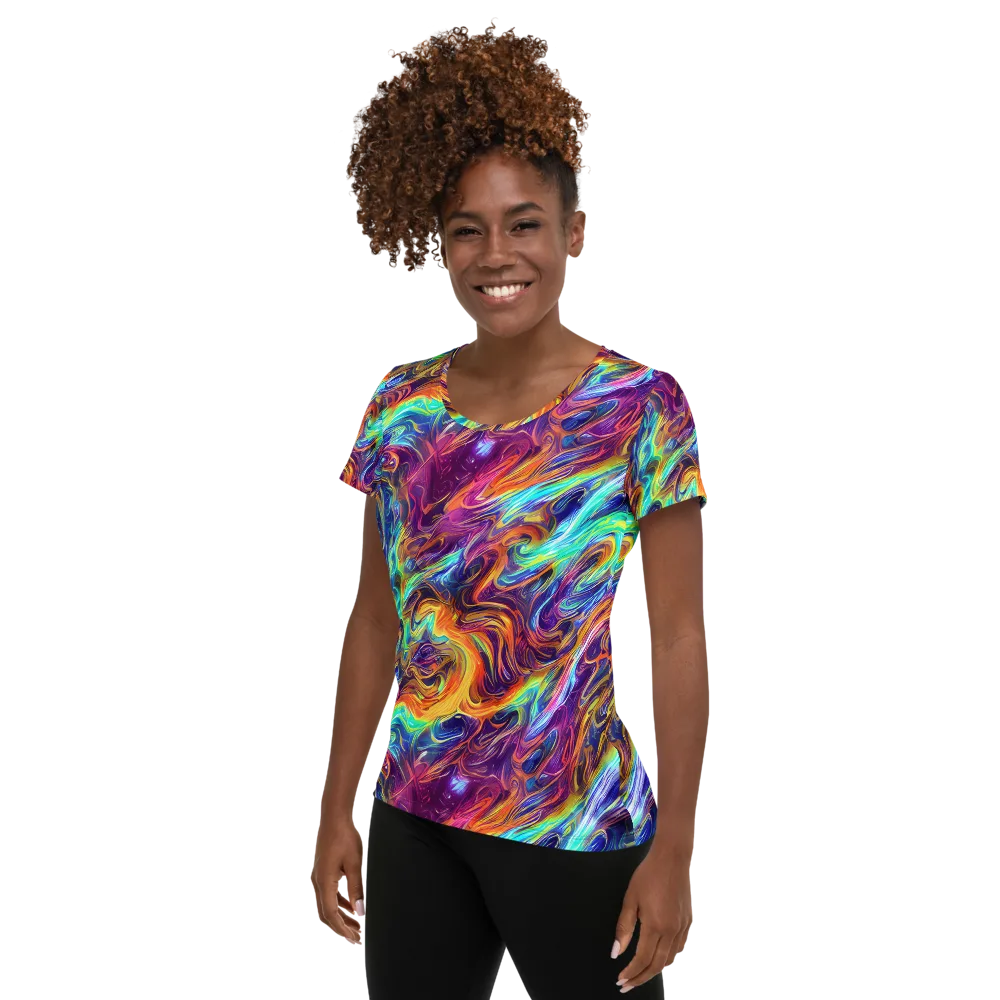 Neon Maelstrom on Women's Athletic T-Shirt — Left