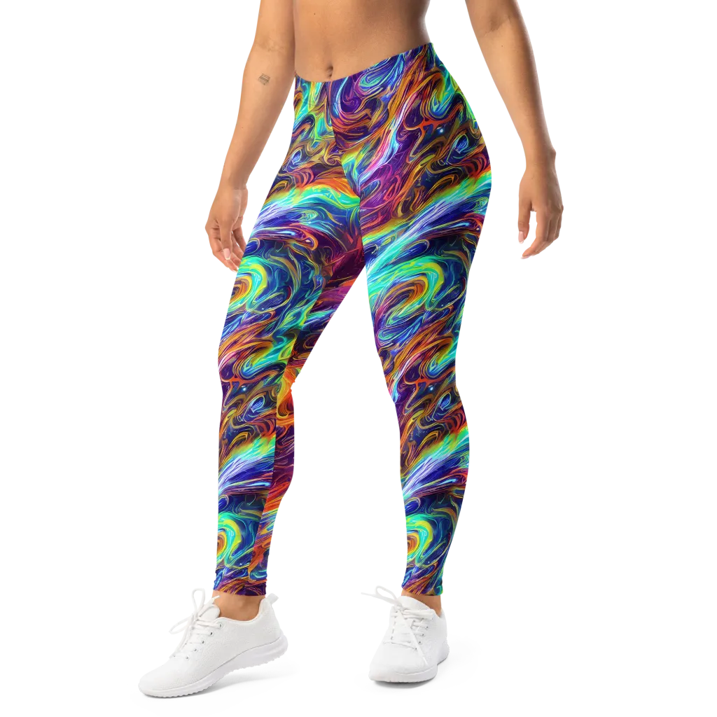 Neon Maelstrom on Leggings — Left Front