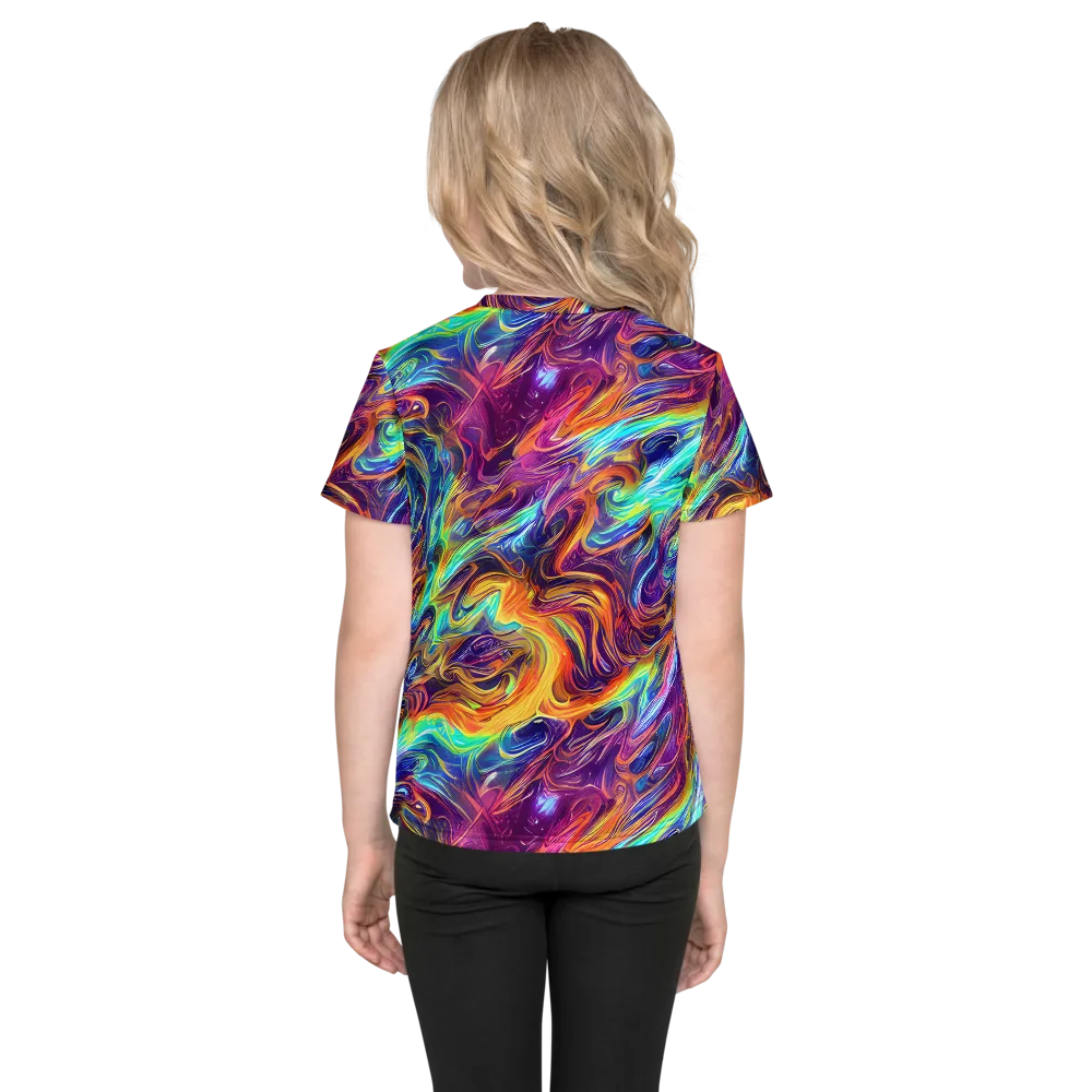 Neon Maelstrom on Kids Crew Neck T-Shirt — Back