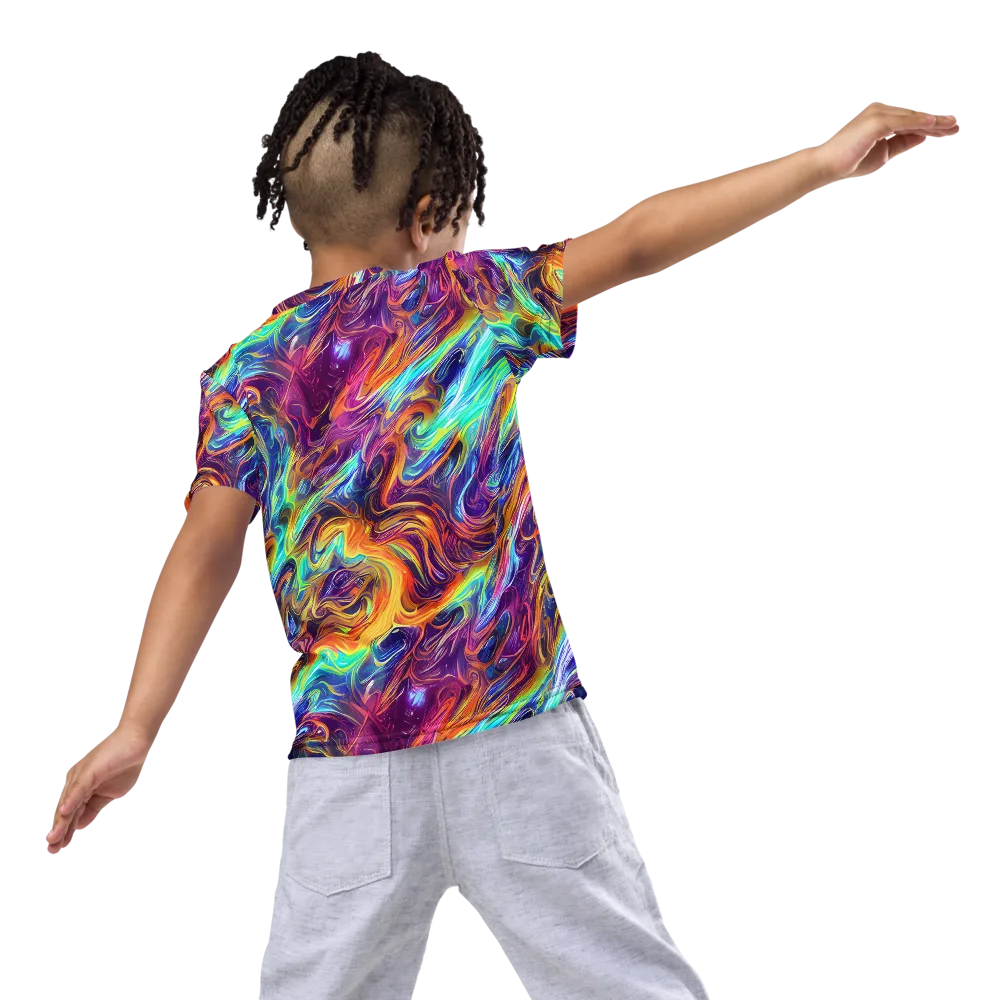 Neon Maelstrom on Kids Crew Neck T-Shirt — Back