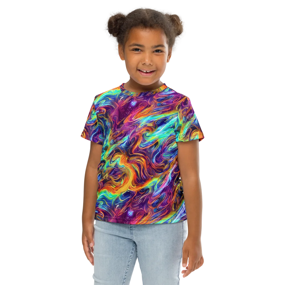 Neon Maelstrom on Kids Crew Neck T-Shirt — Front