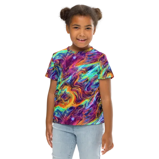 Neon Maelstrom on a Kids Crew Neck T-Shirt