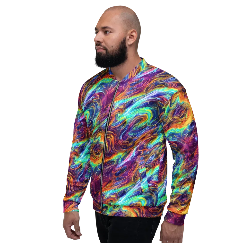 Neon Maelstrom on Bomber Jacket — Left