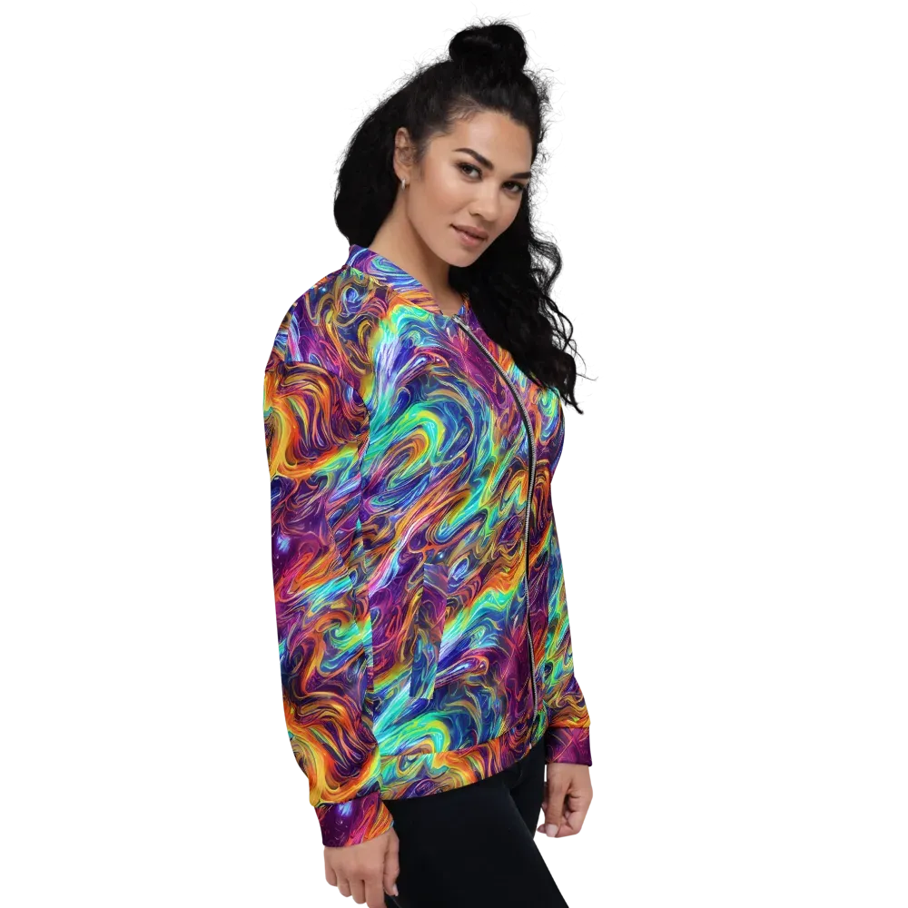Neon Maelstrom on Bomber Jacket — Right