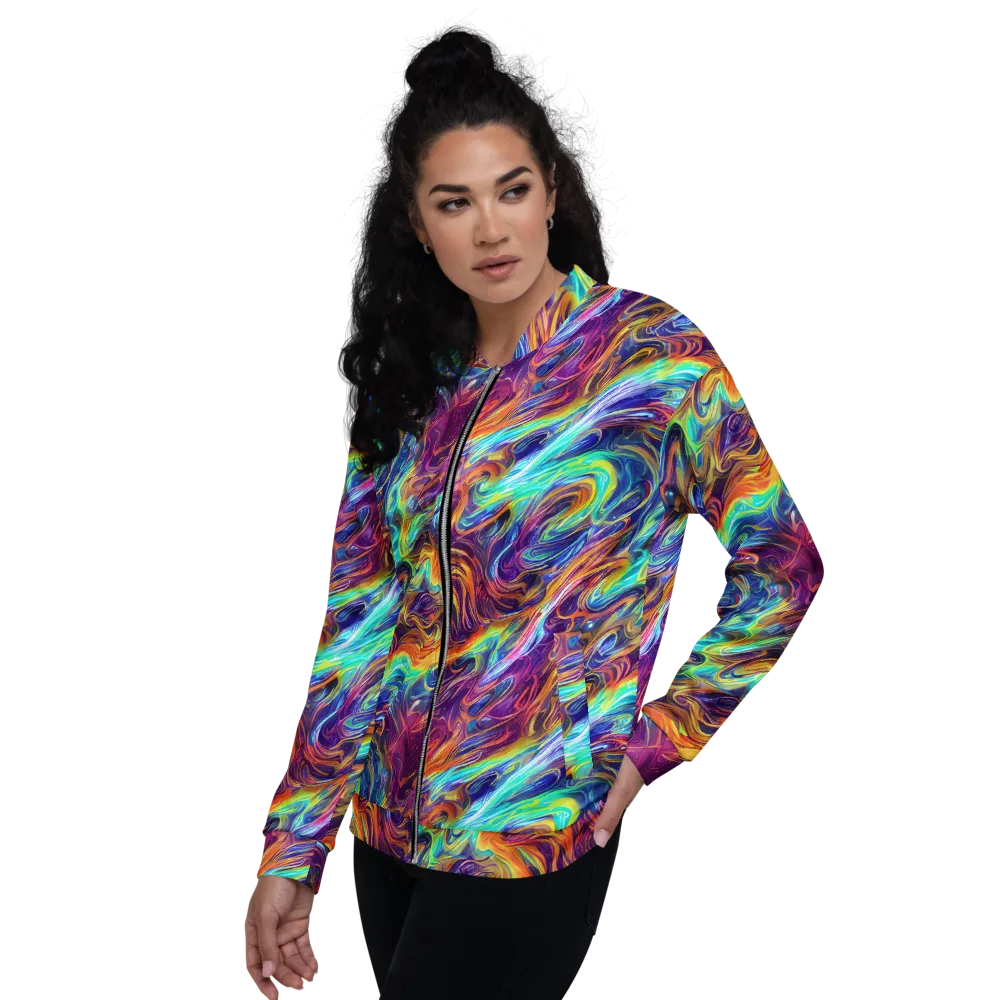 Neon Maelstrom on Bomber Jacket — Left